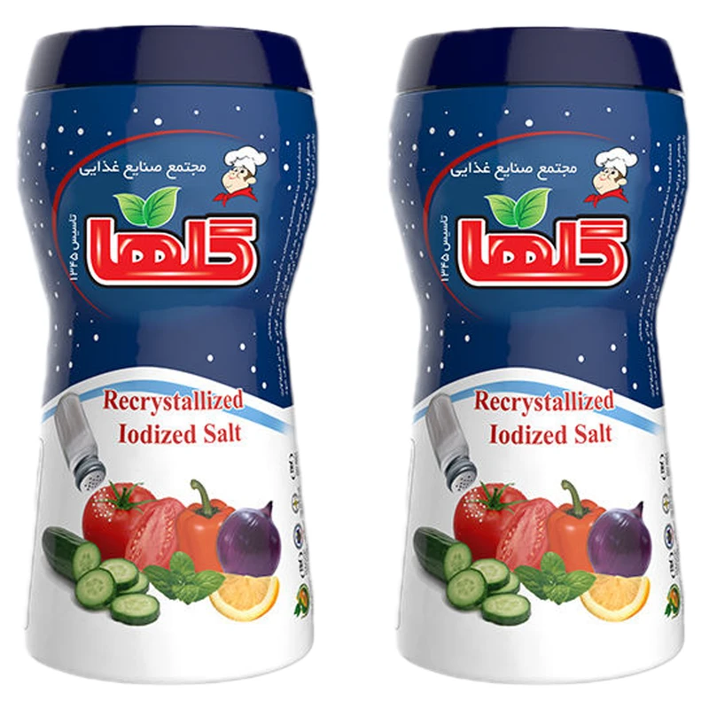 نمک سفره بطری تصفیه 500 گرمی 20 عدد  گلها