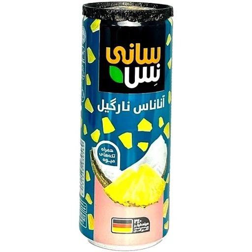 آبمیوه قوطی آناناس نارگیل با تکه های میوه (240cc) سانی نس