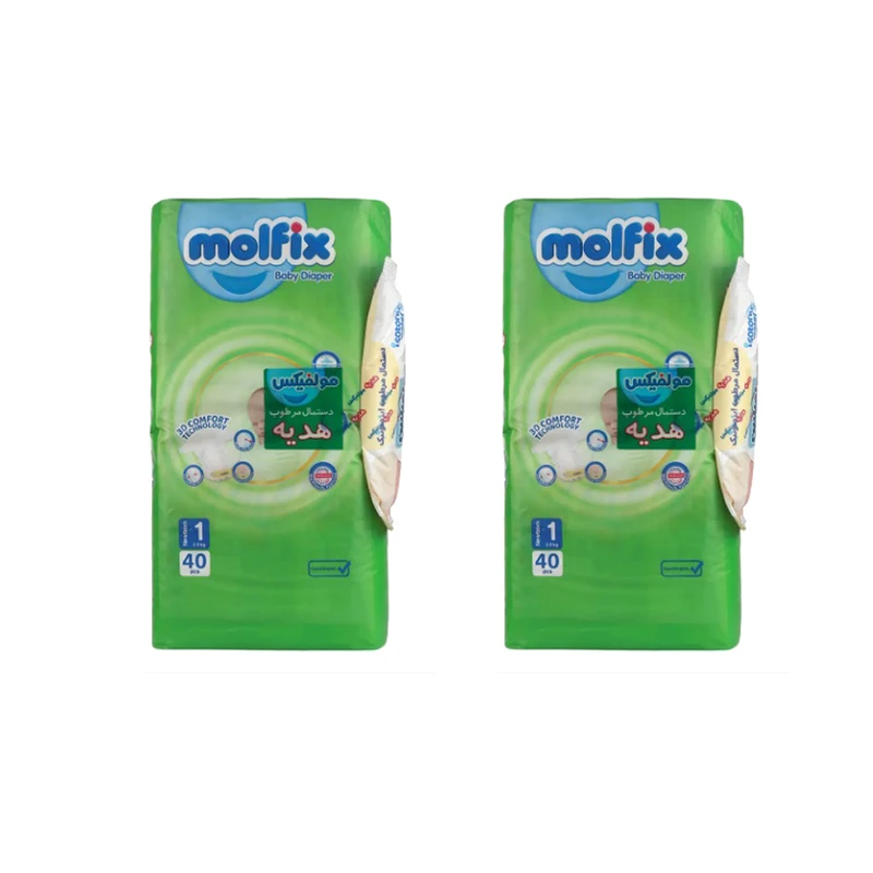 مولفیکس دوقلو 1 (40عدد+دستمال مرطوب)  