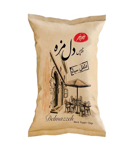 چیپس دل مزه فلفل سیاه 90 گرم مزمز  