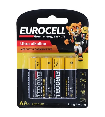 باتری اولترا آلکالاین قلمی کارتی (4عددی) EUROCELL