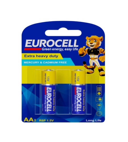 باتری کربن زینک قلمی کارتی  (2عددی) EUROCELL