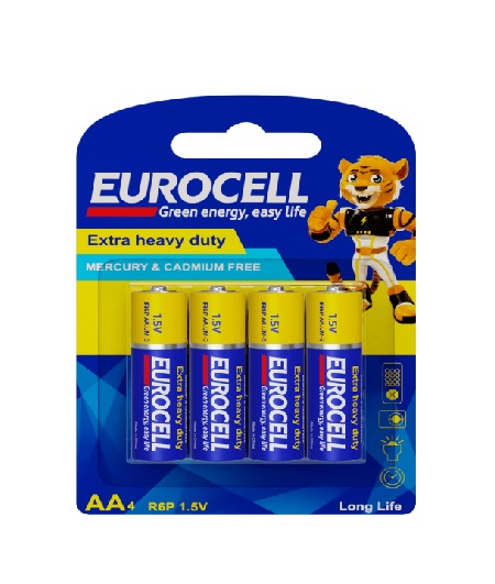 باتری کربن زینک قلمی کارتی  (4عددی) EUROCELL