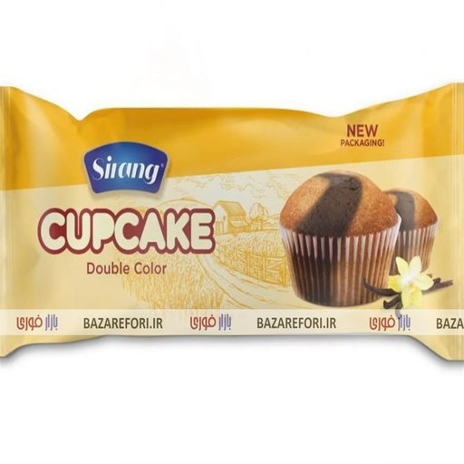 کیک روغنی کاپ دوقلو دو رنگ وانیلی شکلاتی  سیرنگ (65گرم) 